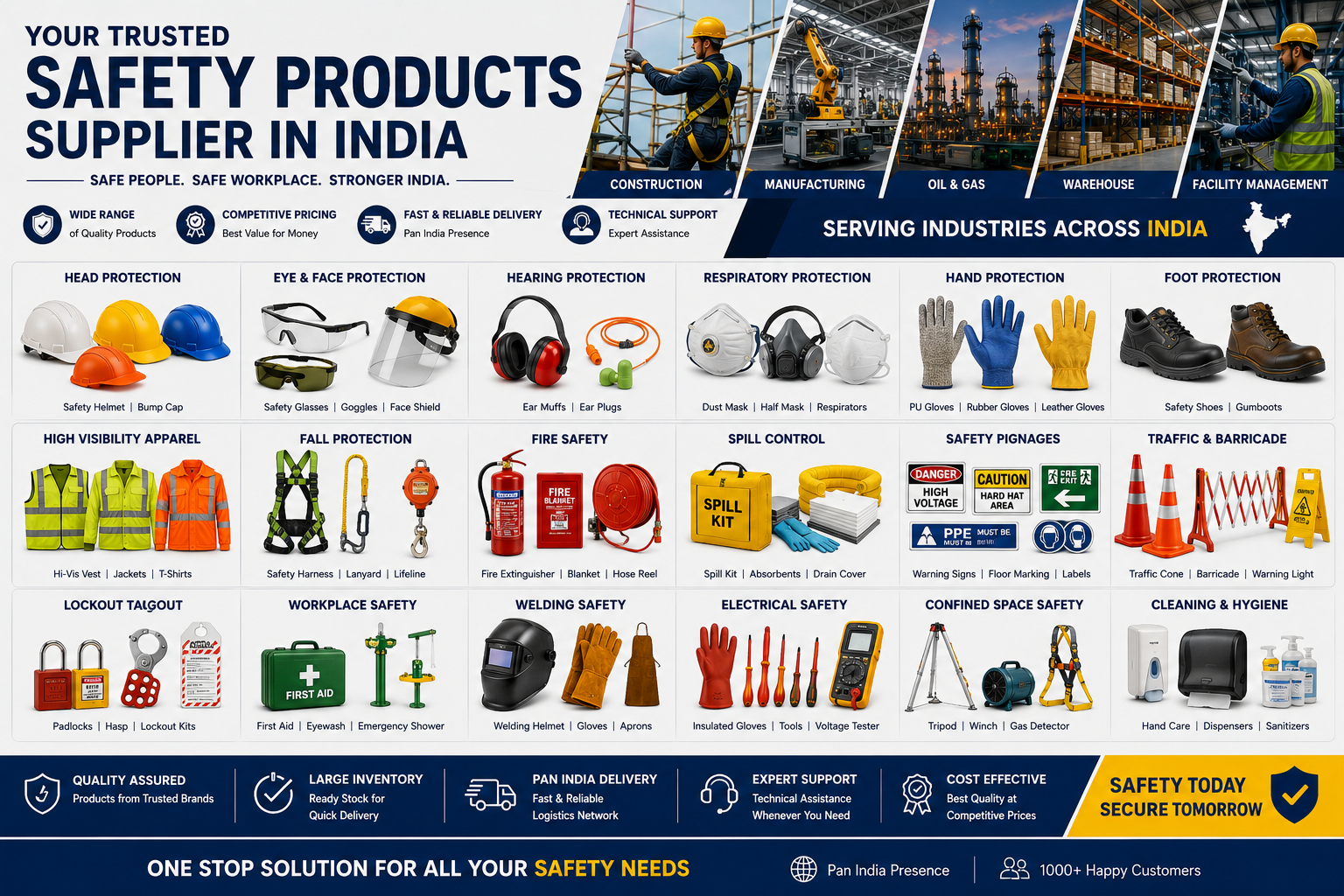 Safety Products Supplier in India | Industrial Safety & PPE Products