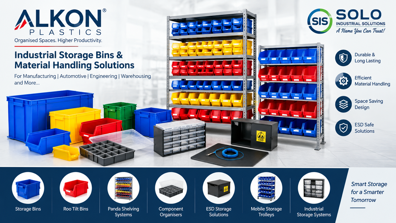 Alkon Plastics Industrial Storage Bins & Material Handling Solutions in India