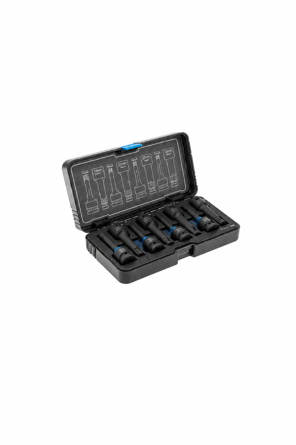 HOGERT HT6R002 Spline impact bit sockets kit Torx, 8 pcs, 1/2", CrMo