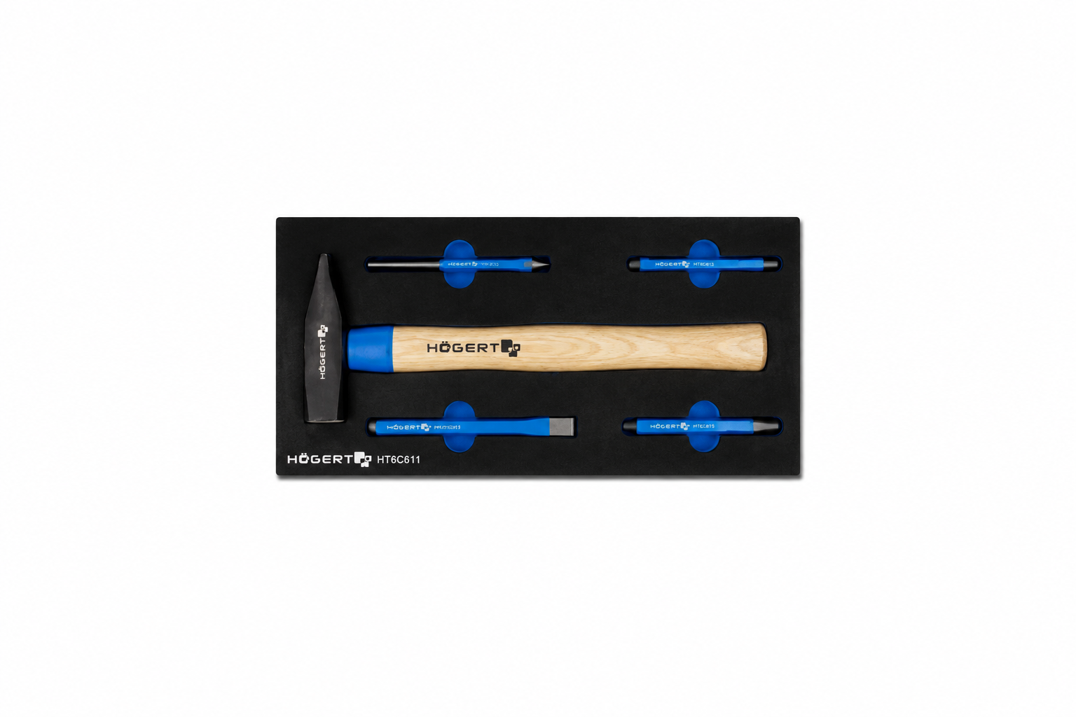 HOGERT HT7G135 Hammer and Chisel set, 5 pcs