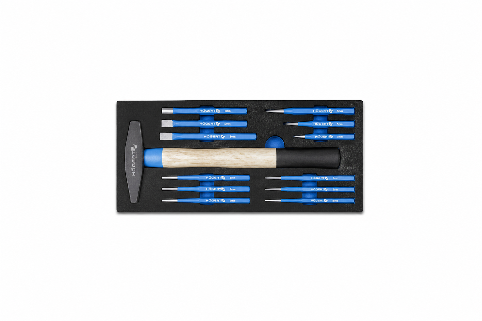 HOGERT HT7G151 Hammer and Chisel set, 13 pcs