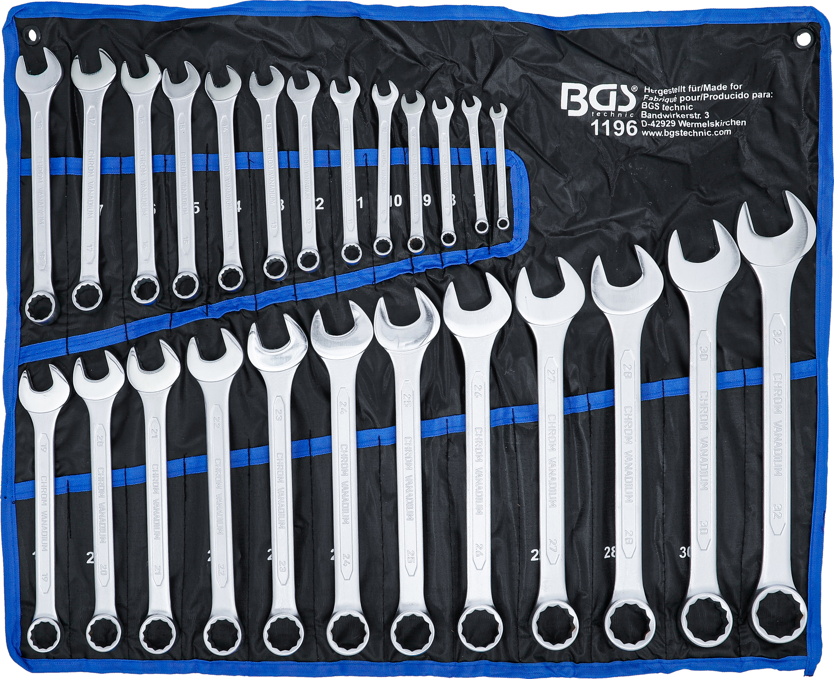 BGS Technic 1196 Combination Spanner Set 6–32 mm, 25 Pieces