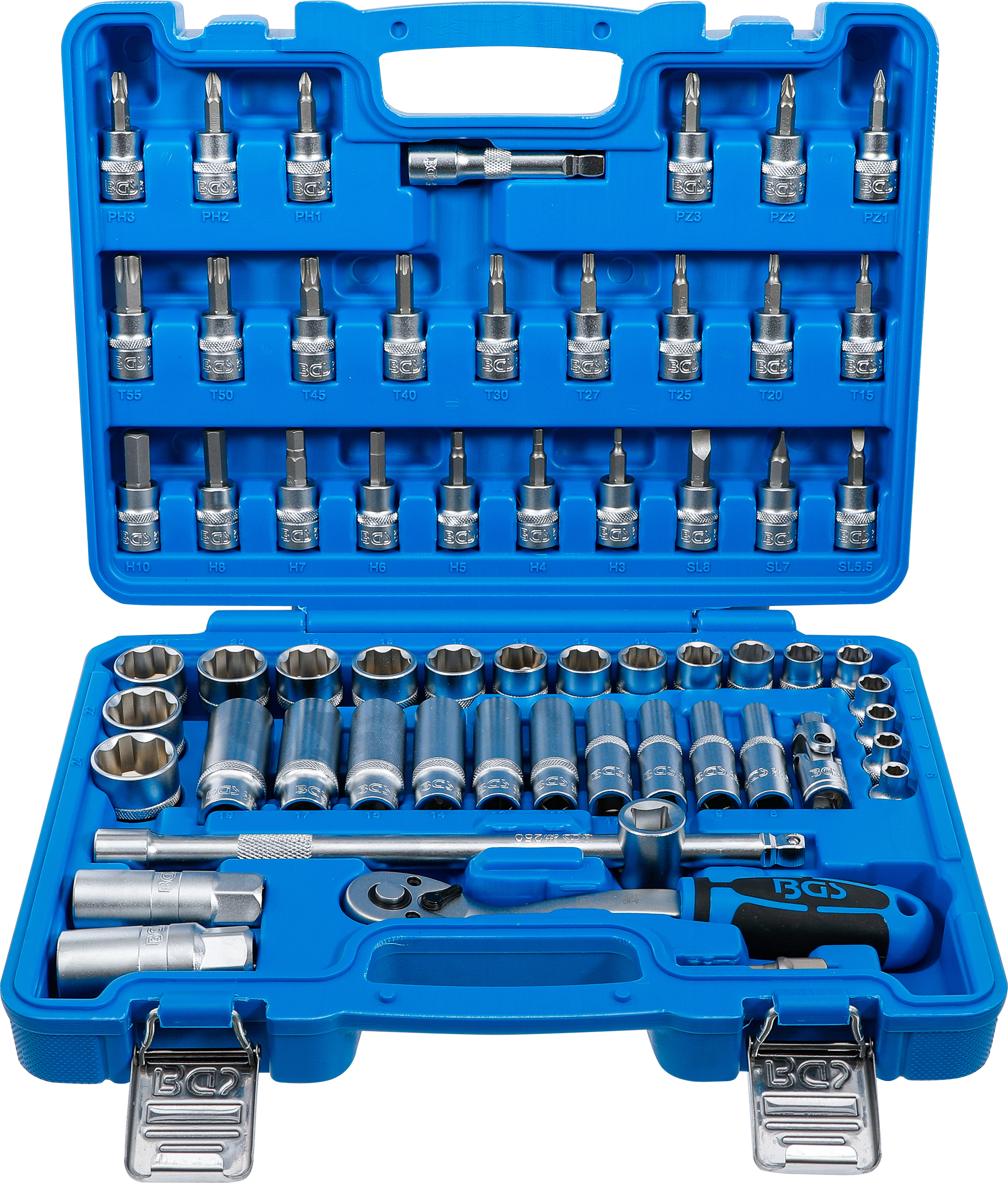 BGS Technic 2229 61-Piece 3/8 Inch Socket Set