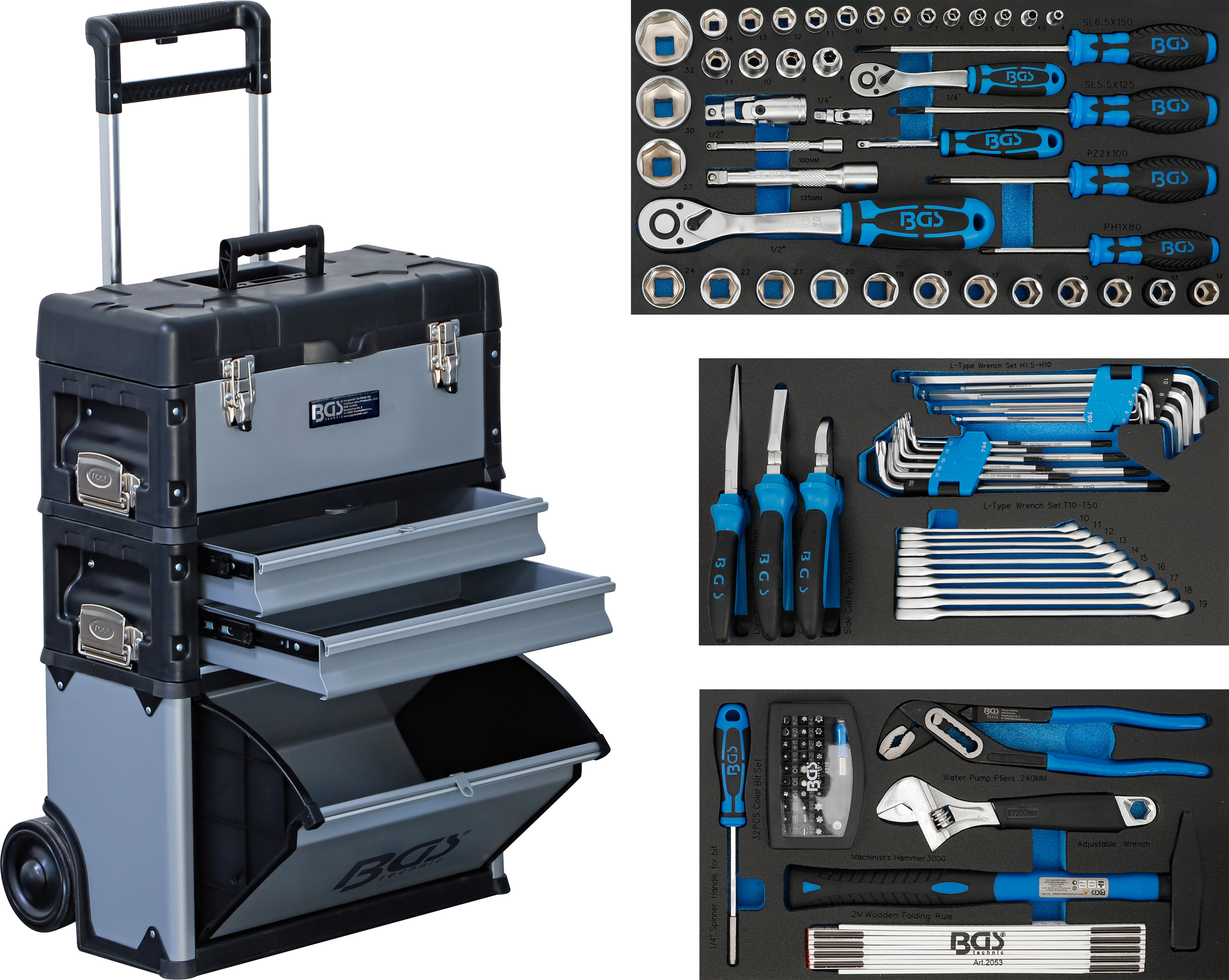 BGS Technic 15506 – Mobile Assembly Trolley with 111 Tools