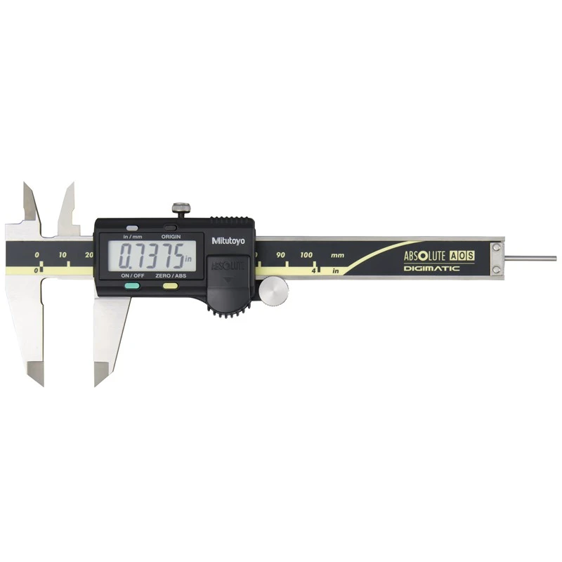 Mitutoyo 500-195-30 ABSOLUTE Digimatic Digital Caliper 100mm / 4", 0.01mm Resolution with Round Depth Bar