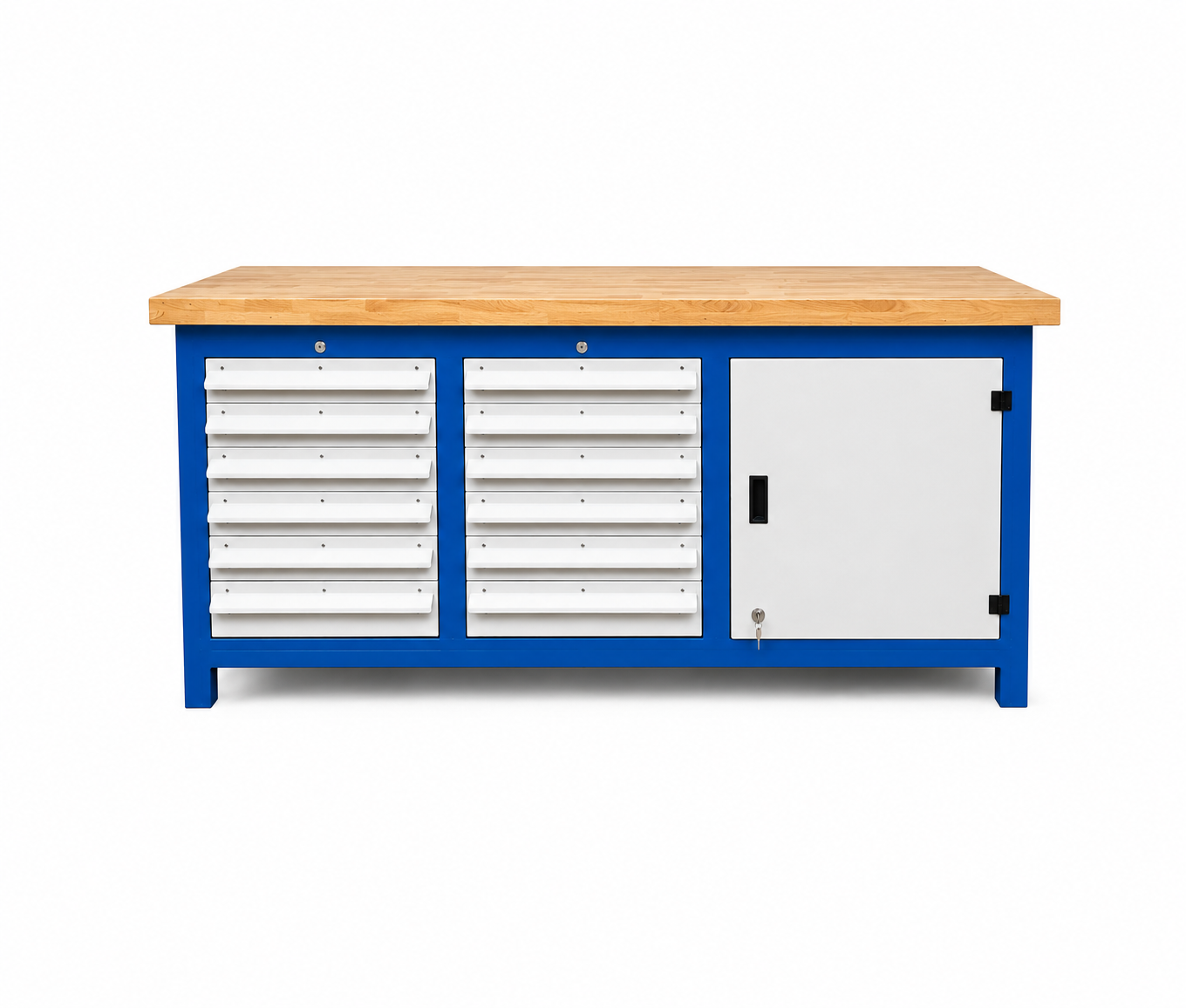 Heavy-Duty Industrial Workbench with Tool Storage Cabinet