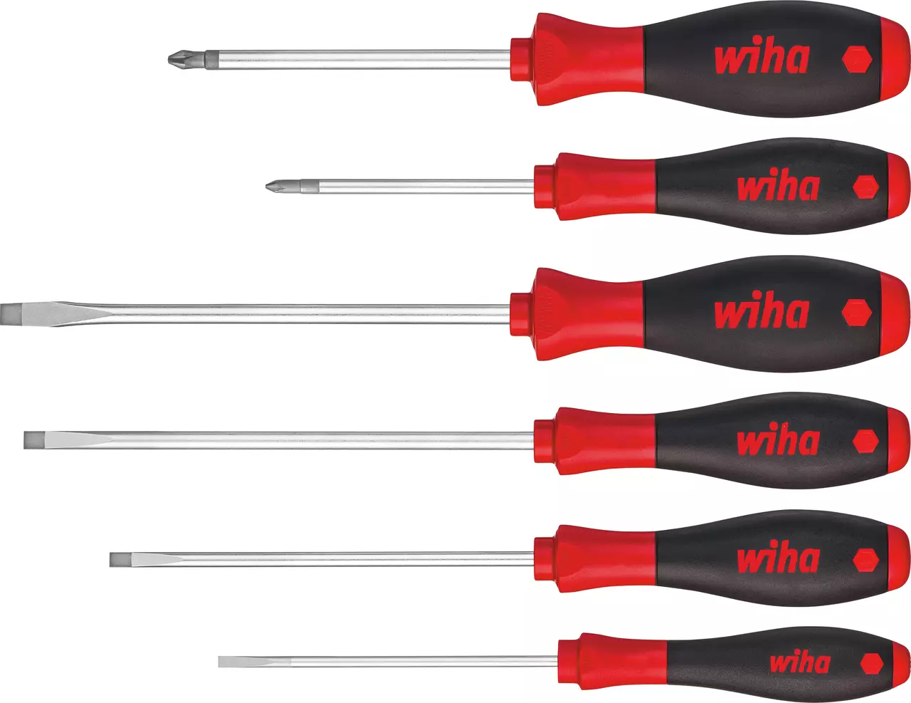 WIHA 07152 SoftFinish® 6-Piece Screwdriver Set – Slotted & Phillips