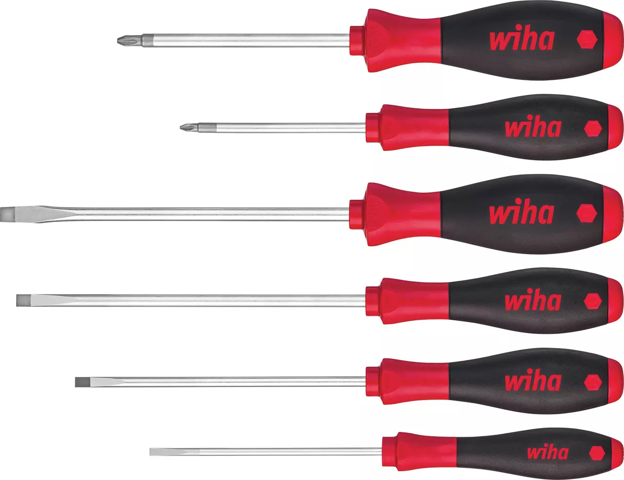 WIHA 07153 SoftFinish® 6-Piece Screwdriver Set – Slotted & Pozidriv