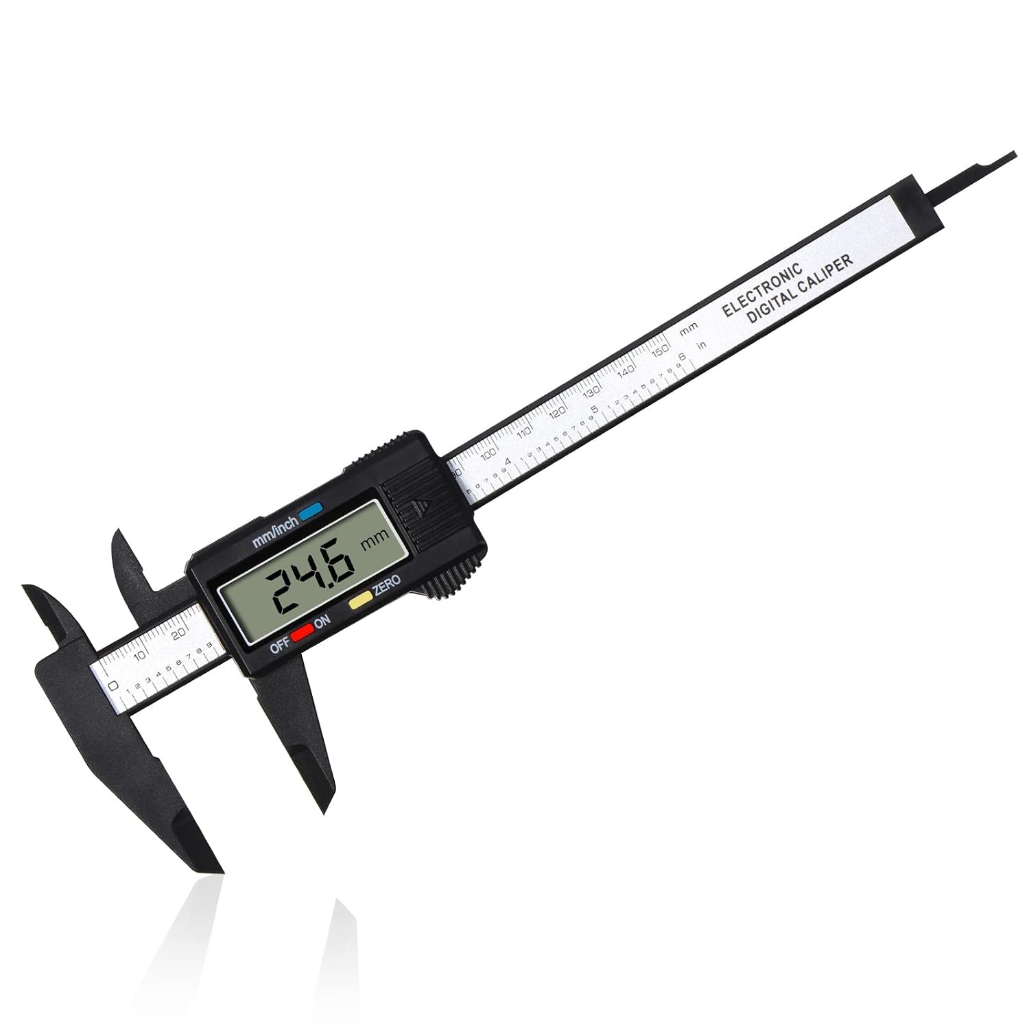 Digital Vernier Caliper Classic 150 mm / 6 Inches with Large LCD Screen – External, Internal, Depth & Step Measurement Electronic Measuring Tool