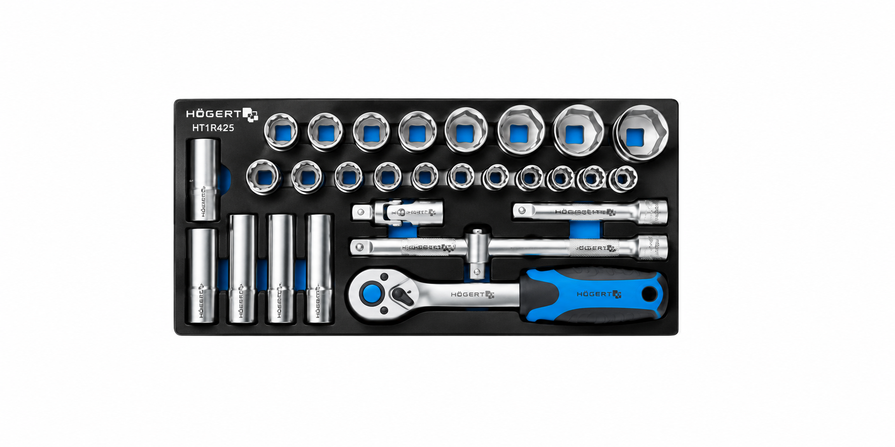 "HOGERT HT1A227 Socket 1/2“, hexagon metric, CrV steel, 27 mm DIN 3124◻◻"