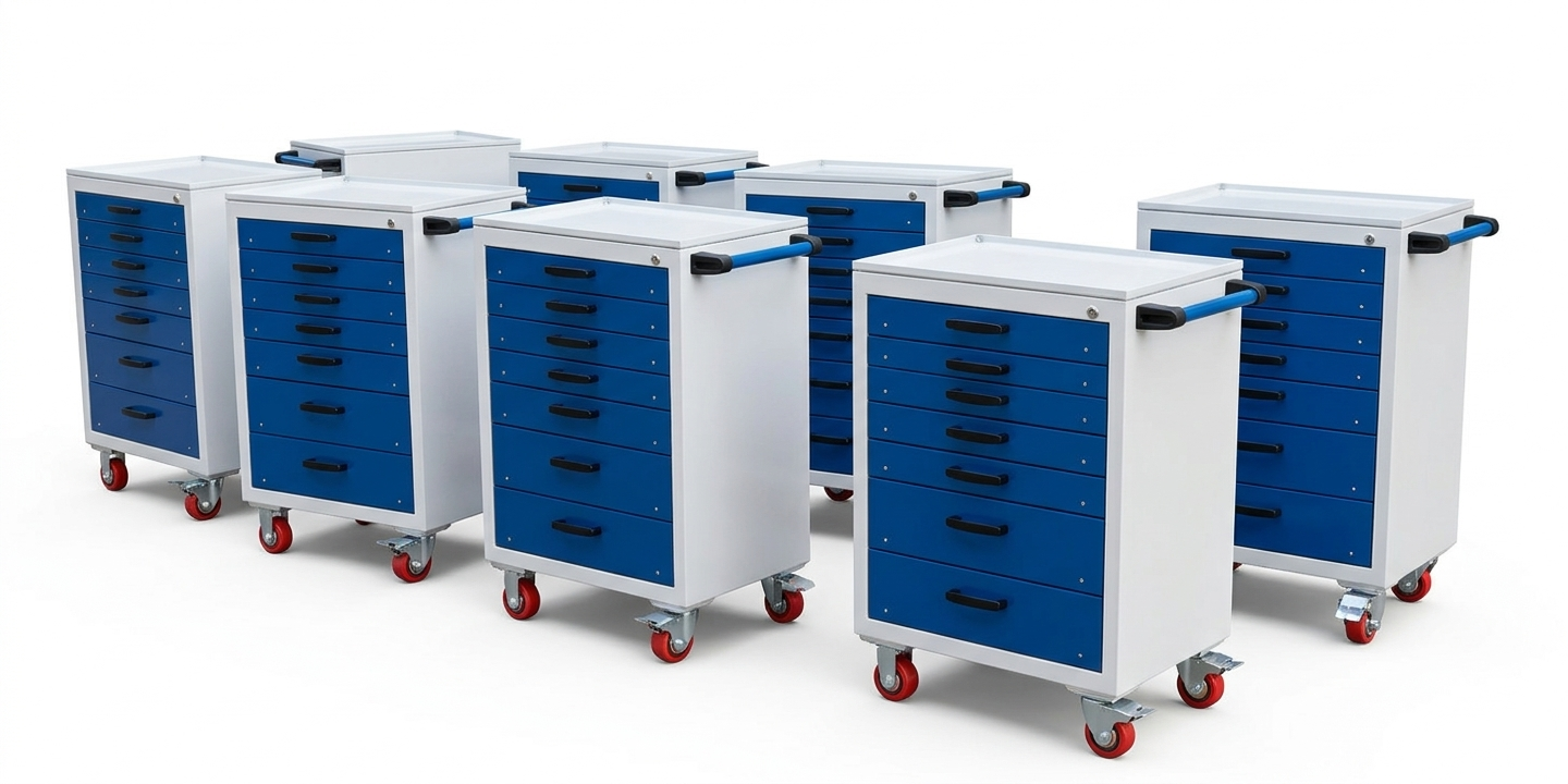 Solo make tool trolley with 7 drawer