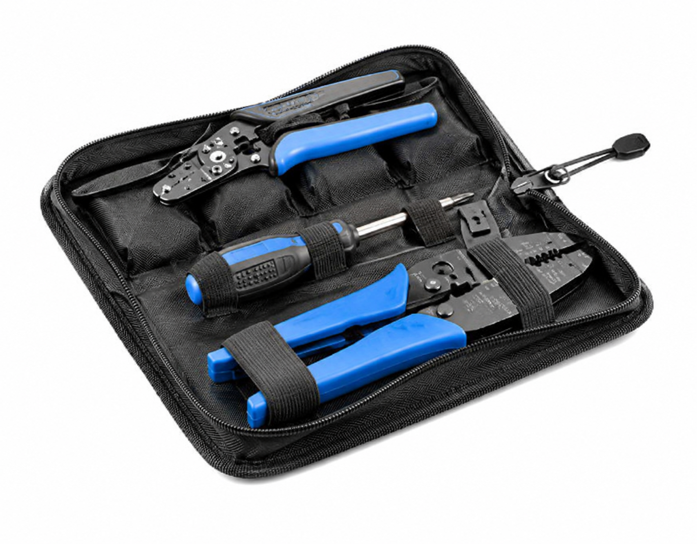 HOGERT HT1P177 Set of pliers with interchangeable dies for crimping electrical connectors