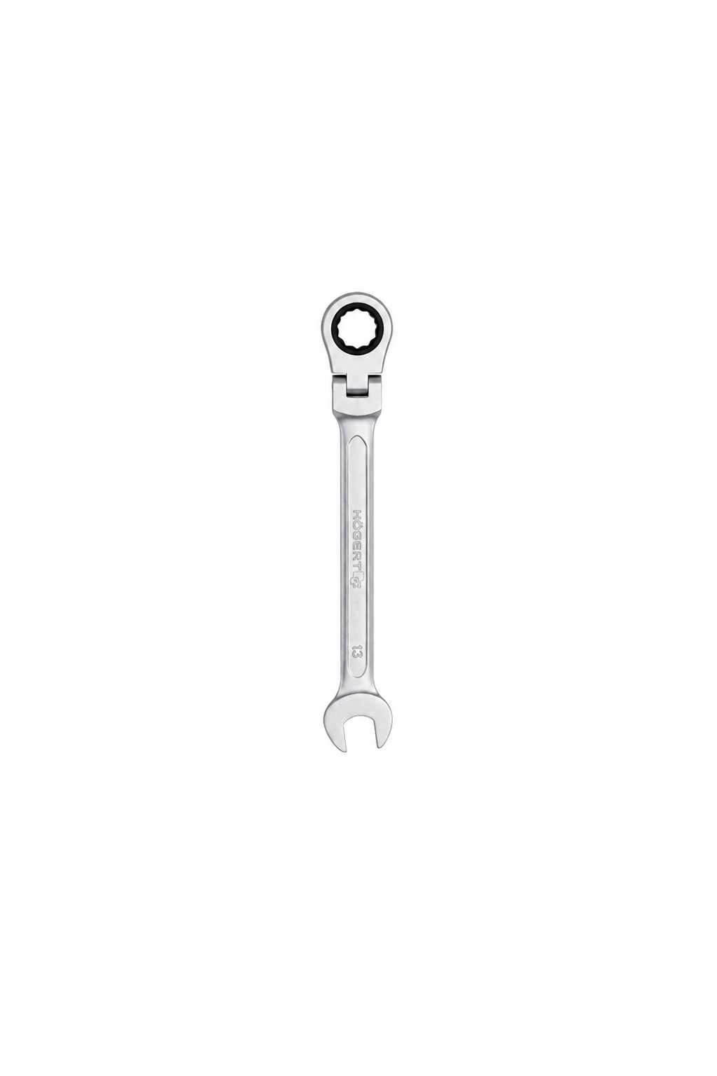 HOGERT HT1R053 Combination ratchet spanner with flex head, CrV steel, 13 mm, 72T◻◻