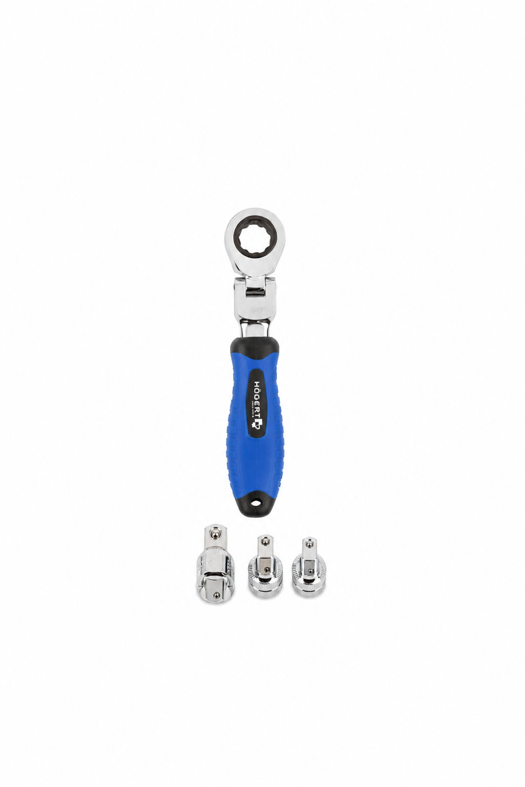 HOGERT HT1R395 Wrench with ratchet and joint with replaceable adapters 5 pcs