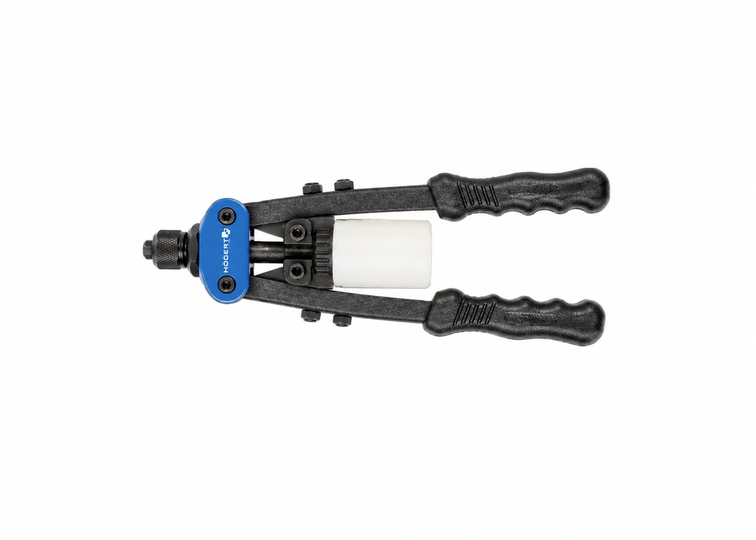 HOGERT HT2C154 Two-hand riveter 250 mm, five interchangeable nosepieces, max 4.8 mm