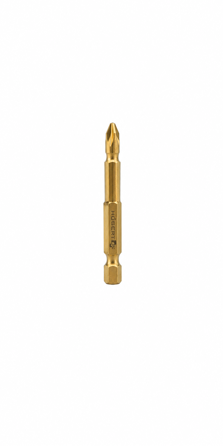 "HOGERT HT1S395 Screwdriver bit, PZ2 50 mm, S2 steel, titanium coated, 2- piece blister"