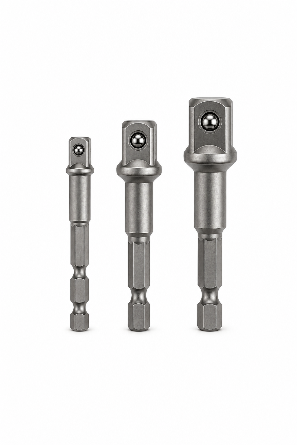 HOGERT HT1S445 Socket bit adapters, 1/4", 3/8", 1/2"