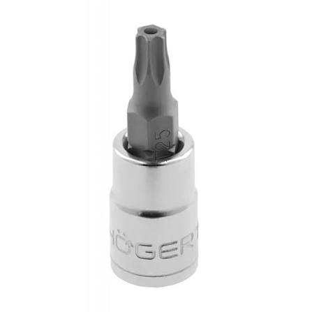 HOGERT HT1S678 Tamper torx bit socket with a hole 27 mm, 1/4"